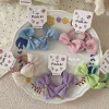 New sweet bow hair band for children and babies, fabric double ponytail hair tie beads, high elasticity ponytail rubber band for girls Specification image